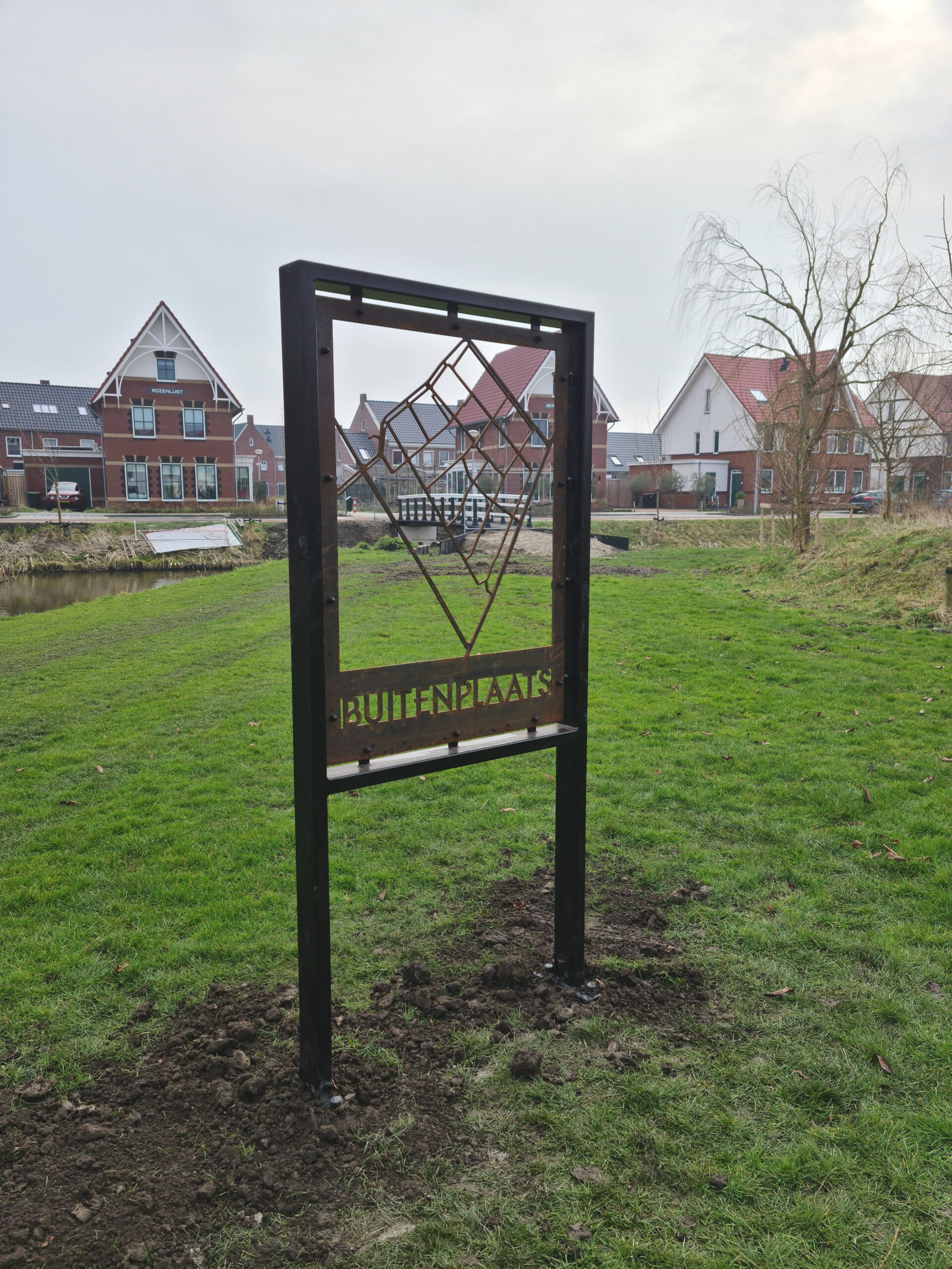 Stalen kunstwerk uitsnede cortenstaal op aanvraag op maat